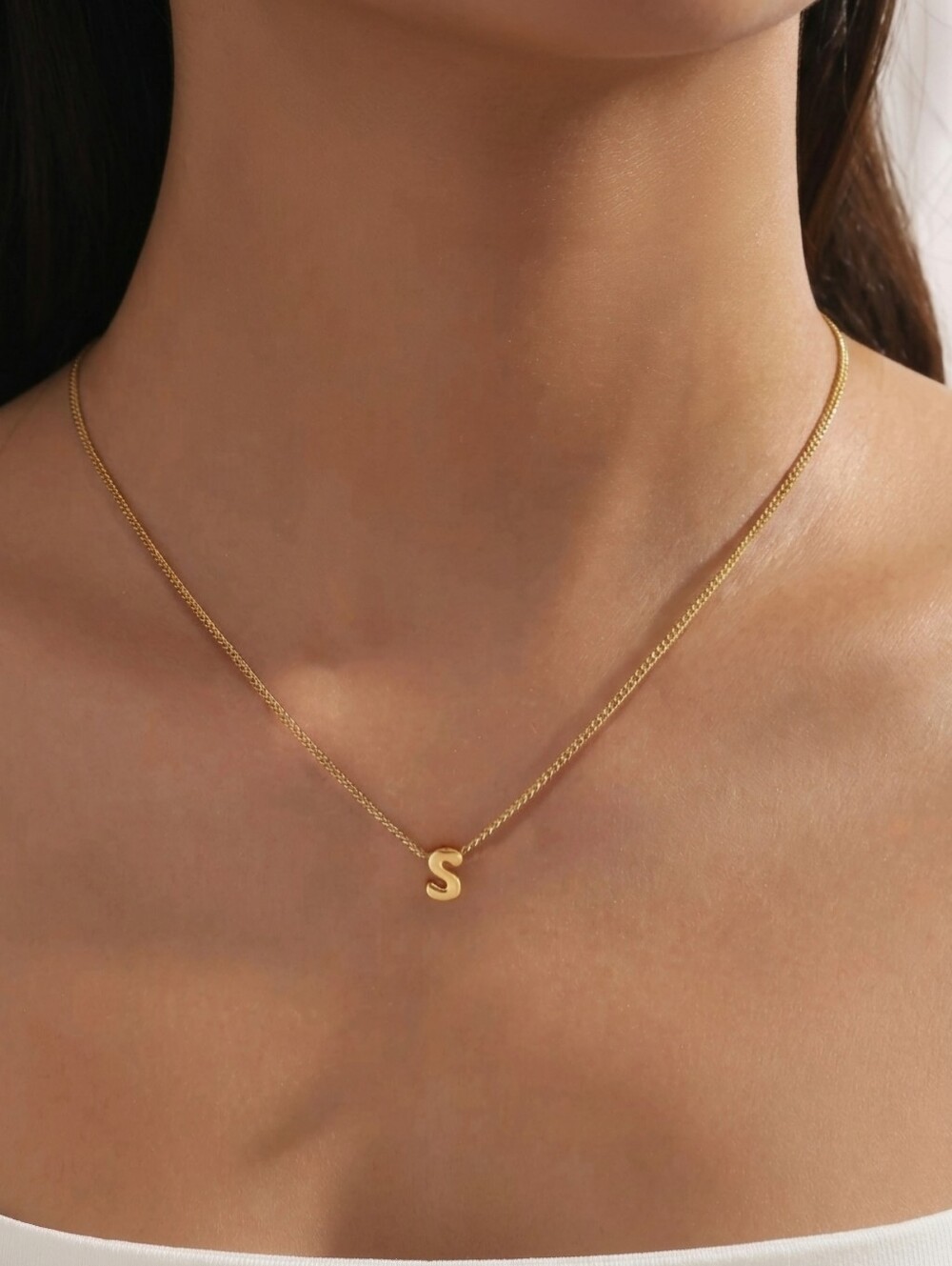 S Initial Necklace - Picture 3 of 5